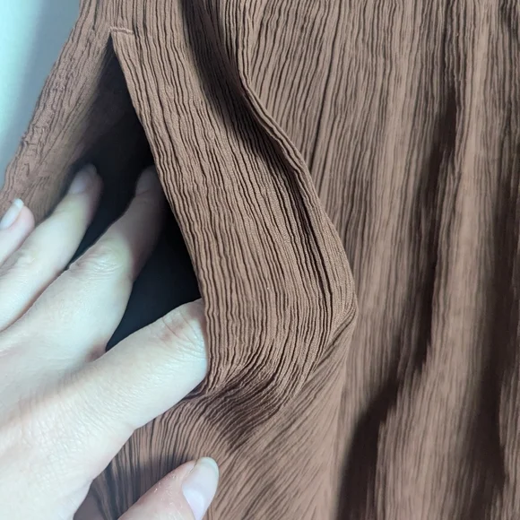 EVERLANE Brown The Naia Minimalist Casual Ripple Pull On Pant Extra-Small - Picture 7 of 15